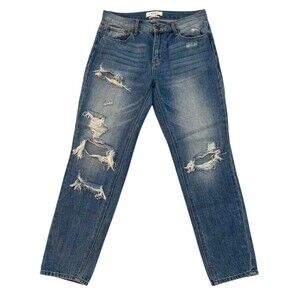 Pistola Women's size 26 Distressed Straight Leg Relaxed Mid Rise Jeans